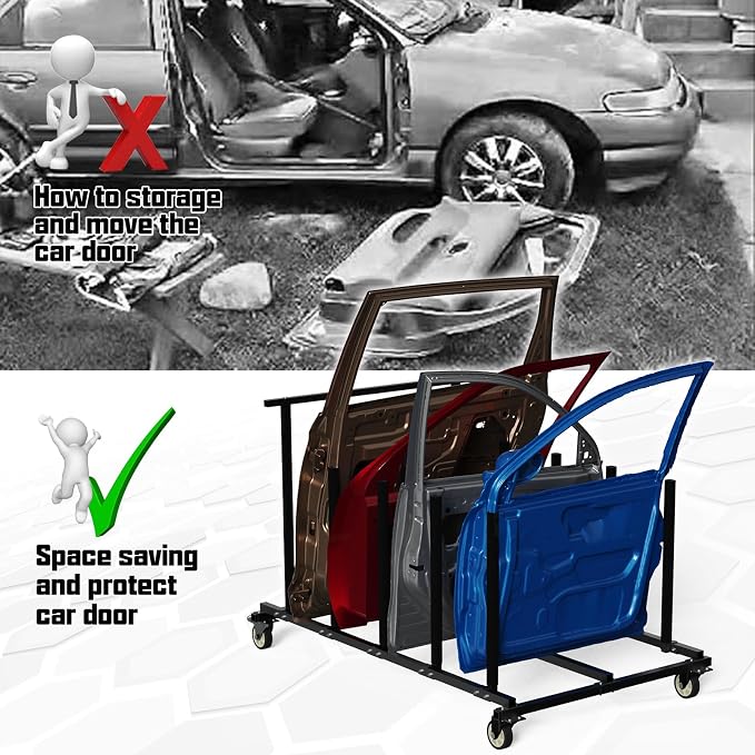 Vehicle Door Storage Cart, 4 Door Storage Rack - Image 3