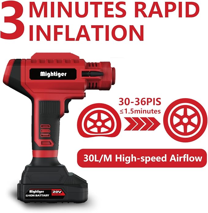 Tire Inflator 20V Cordless Mini Air Compressor DC 12V Portable Handheld Car Air - Image 2