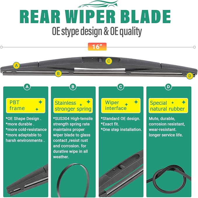 26" 24" 16" Windshield Wiper Blades Replacement - Image 4