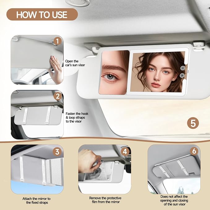 Car Sun Visor Vanity Mirror - Image 8