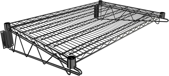 24" x 36" Black Epoxy Wire Wall Mount Shelf by Krollen+Industrial