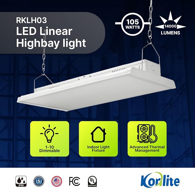 2 FT Linear LED Shop Lights, 170LM Bay Ceiling Shop Light - Image 2