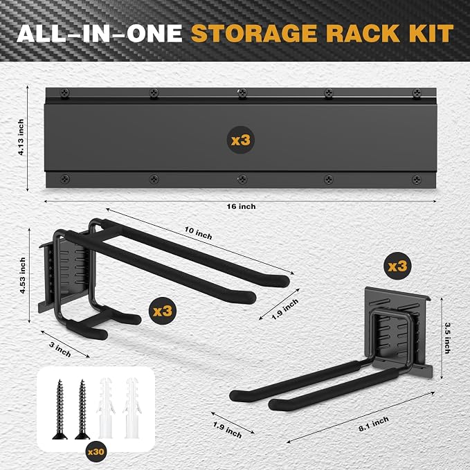 48 Inches Garage Storage, Garage Organization, Wall Mount Garden Tool Organizer - Image 2