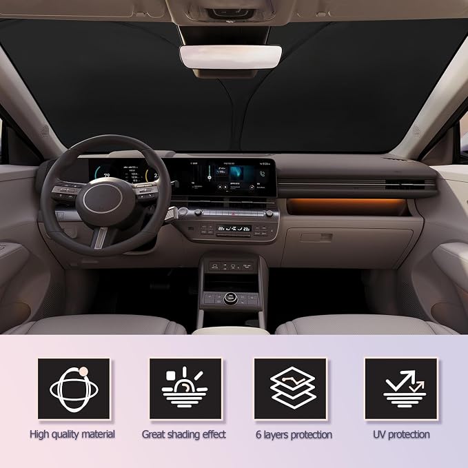 LUWU Hyundai Kona Windshield Sun Shade - Image 2