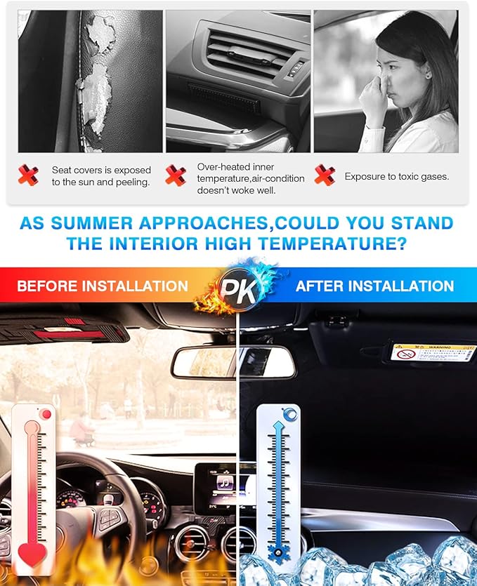 KUST Windshield Sun Shade for Ram 1500 2011-2018 Window Shade Sun Visor Cover - Image 5