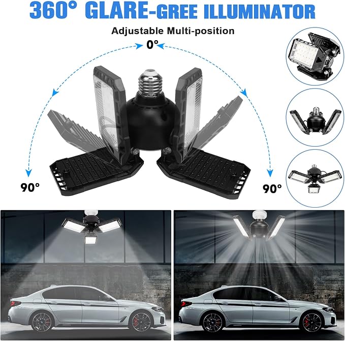 LED Garage Lights 2 Pack -80W, 8000LM 6500K Led Shop Light - Image 2