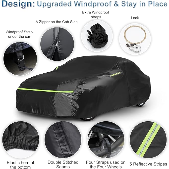 for Mercedes Benz E Car Cover Waterproof All Weather Heavy Duty Protection - Image 3