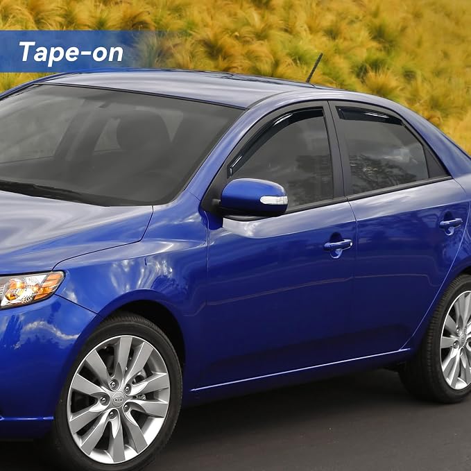 Window Visors Rain Guards for 2009 2010 2011 2012 2013 Kia Forte, Out-Channel - Image 3
