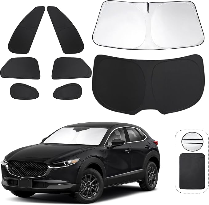 TINGLU 8PCS Window Shades for Mazda CX-30 2019-2024 2025 Accessories Car Side by TINGLU