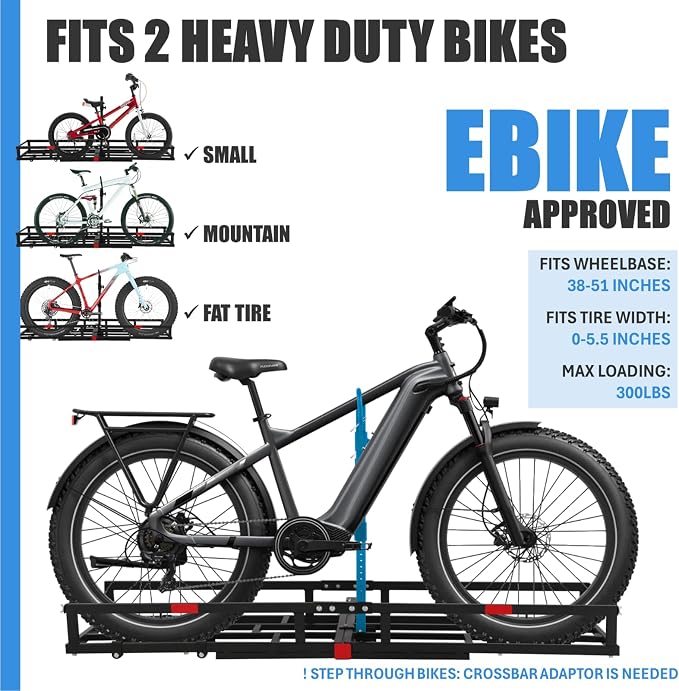 Hitch-Mount Bike Rack for Ebike Heavy-Duty - Image 3