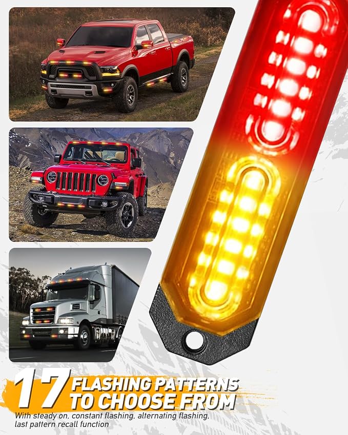 HLauto 1200T Emergency Strobe Grille Lights: 8pcs 12 LED Sync Feature Safety - Image 5