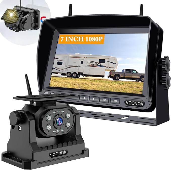 Wireless Magnetic Backup Camera, 9600mAh Battery Powered Rechargeable by VOONOA