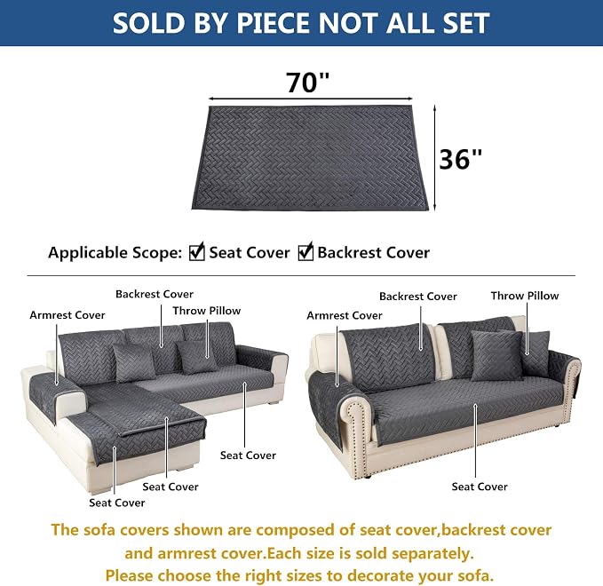 Eismodra Couch Cover, Sectional Couch Covers, Sofa Covers - Image 5