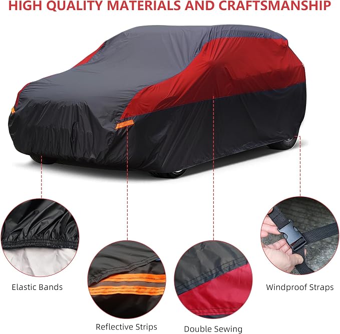 SUV Car Cover Waterproof All Weather, Cover Full Exterior Cover Windproof - Image 3