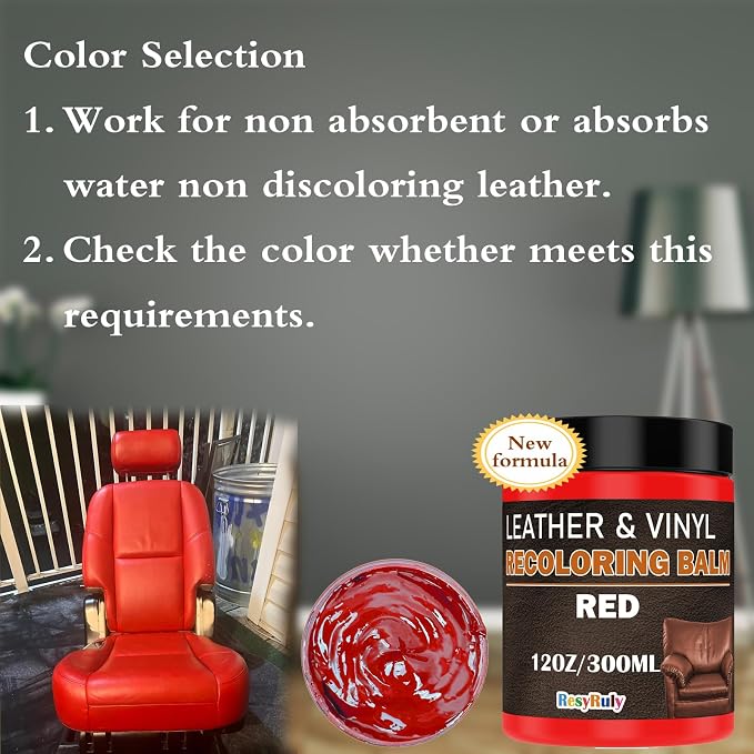 Leather Stains and Dye Liquid Red Recoloring Balm Dashboard Fabric Sneaker - Image 5