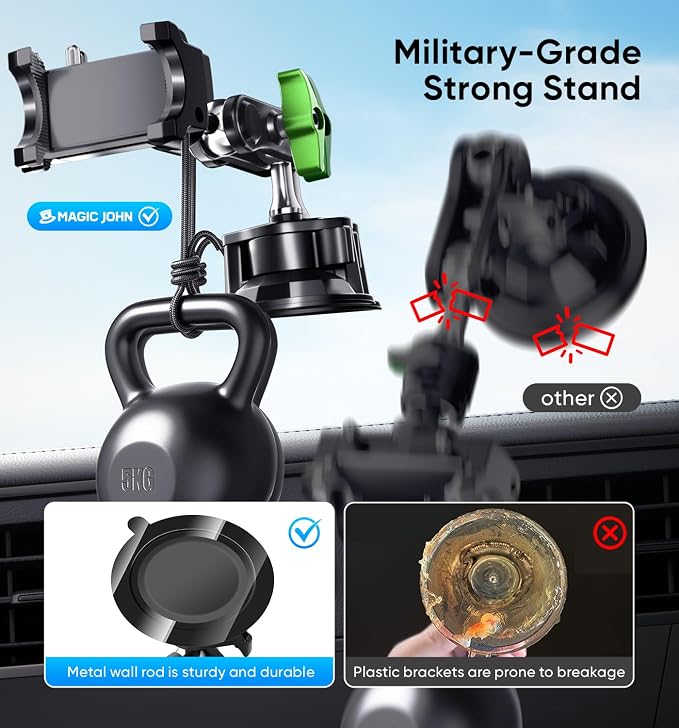 MAGIC JOHN Car Phone Holder, Ultra-Durable Mteal Phone Holders - Image 4