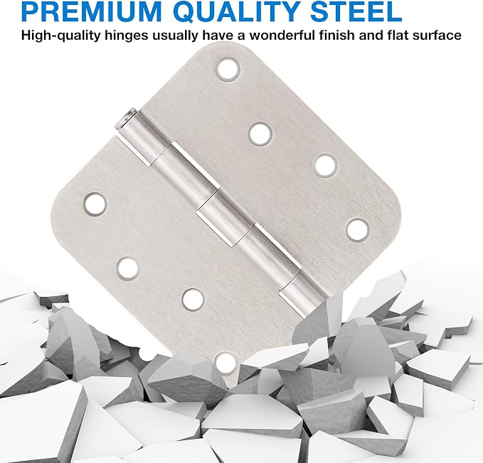 18 Pack 4 Inch Nickel Door Hinges Satin/Brushed Nickel Door Hinges 4 in x 4" - Image 5