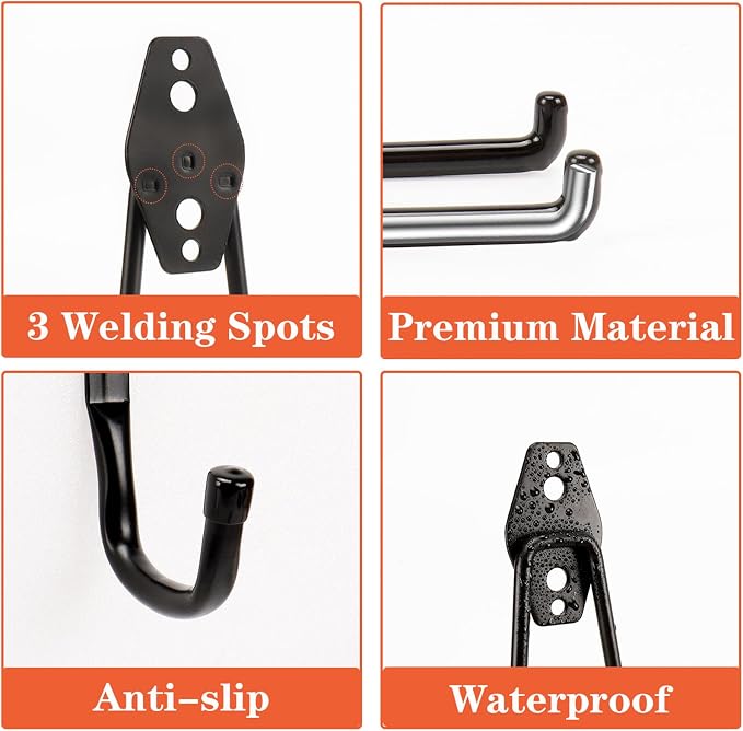 TocTen Garage Hooks, 14 Pack Garage Storage Hook Heavy Duty Solid Steel Wall - Image 7