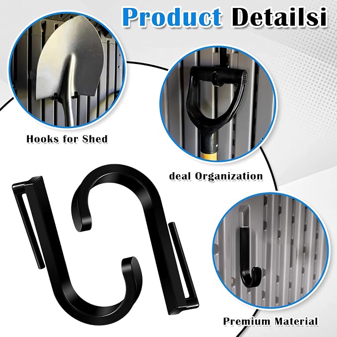 8 Pcs J Tool Hooks Plastic Multi Purpose Shed Organizer Accessories - Image 2