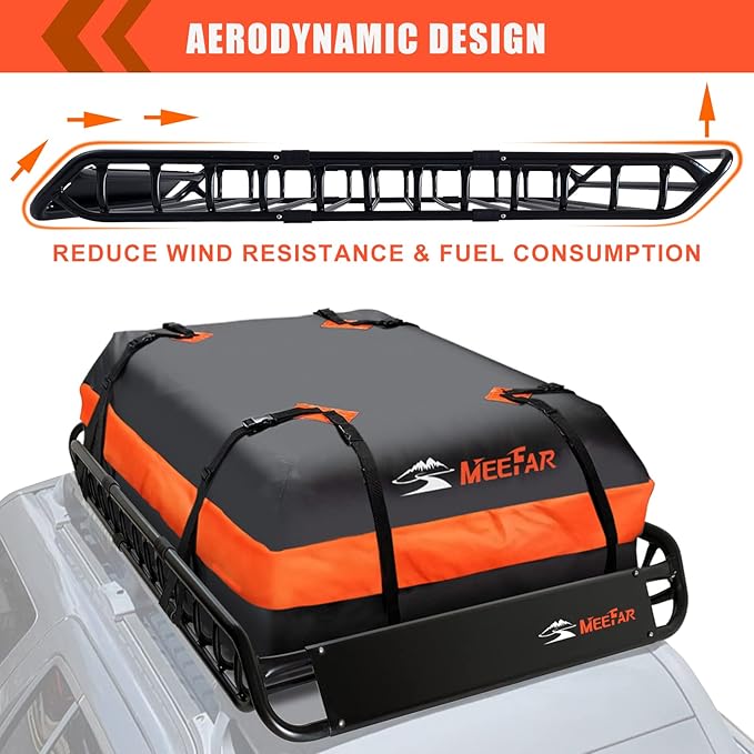 MeeFar Roof Rack Carrier Basket Universal Rooftop 51" X 36" X 5" + Waterproof - Image 3