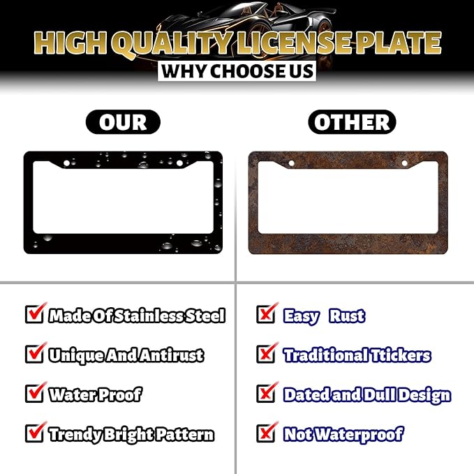 Blessed License Plate Frame Christian License Plate Stainless Steel Funny - Image 4