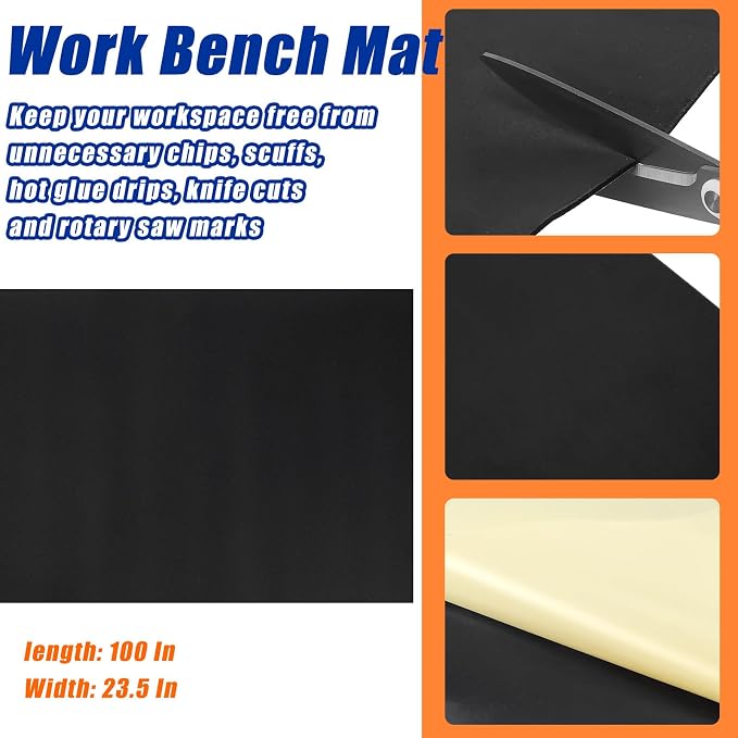 Vesici 1 Roll 23.5 x 100 Inch Work Bench Mat Self Adhesive Resistant PU Floor - Image 2