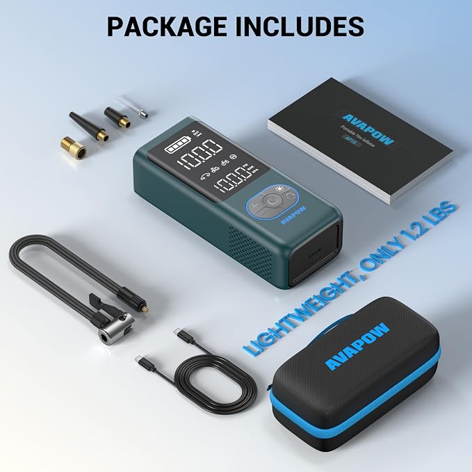 AVAPOW AP18 Tire Inflator Portable Air Compressor, 300% Faster 150 PSI Cordless - Image 8