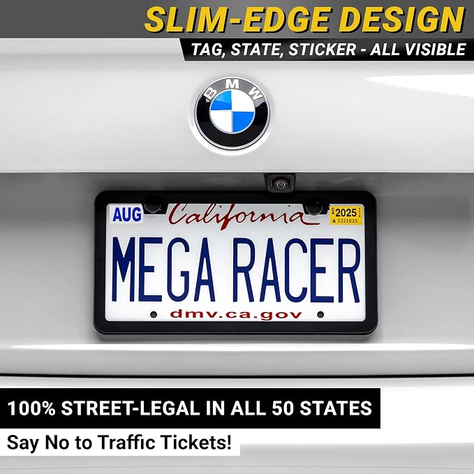 Premium Slim Matte Black License Plate Frame – 1 Pack, Rust-Free Stainless - Image 6