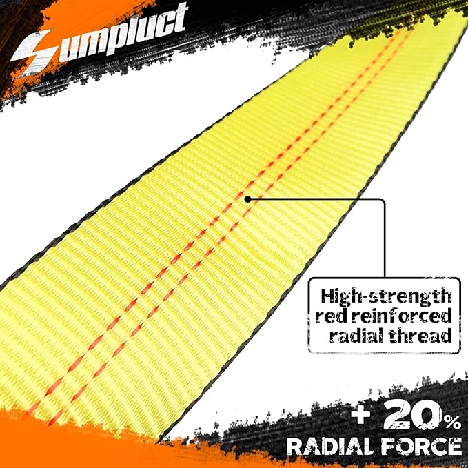 2 Pack Tow Strap 2" x 20 ft 20000 lbs Break Strength Kinetic Recovery Tow Rope - Image 3