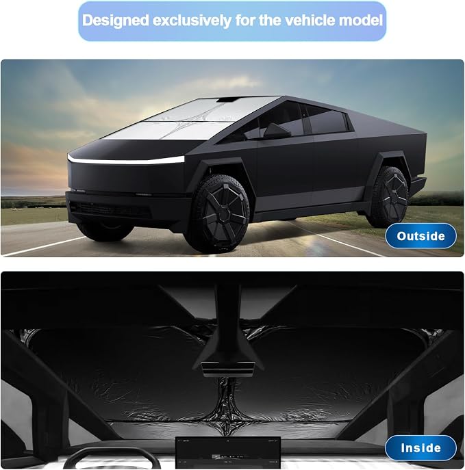 SXCY for 2024 2025 Tesla Cybertruck Windshield Sunshade for Tesla Cybertruck - Image 2