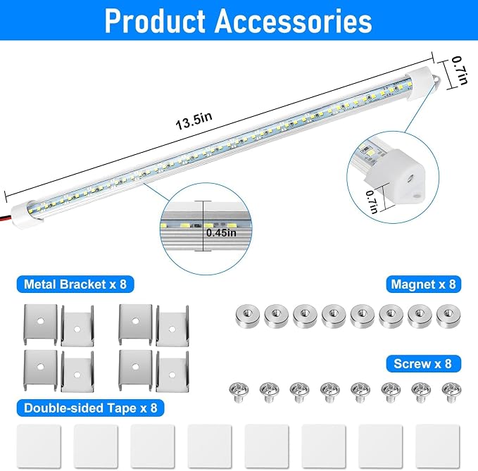 Linkstyle 4PCS 12V LED Interior Light Bar, 192LEDs 12V LED Light Strip - Image 6