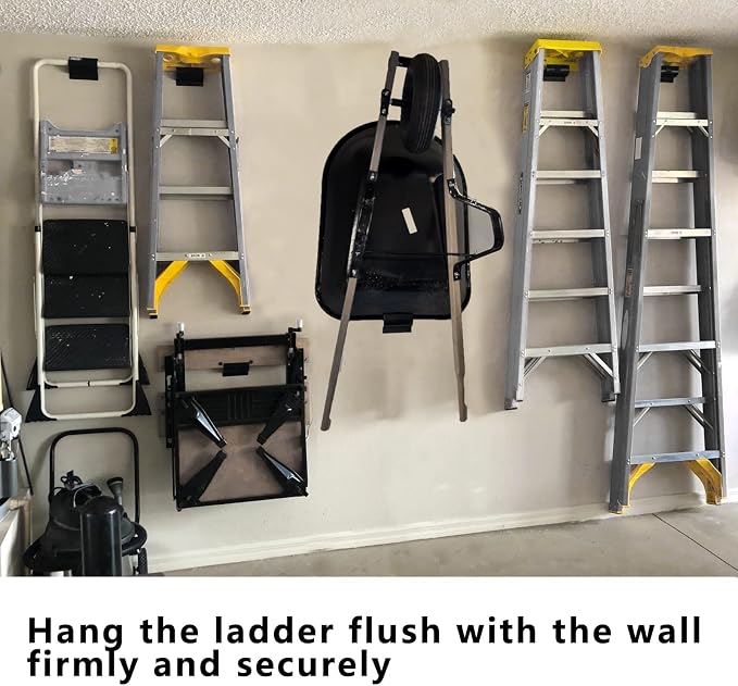 Heavy-Duty Ladder Hanger-Wall Mount Ladder Hook-Garage Wall Wheelbarrow - Image 4