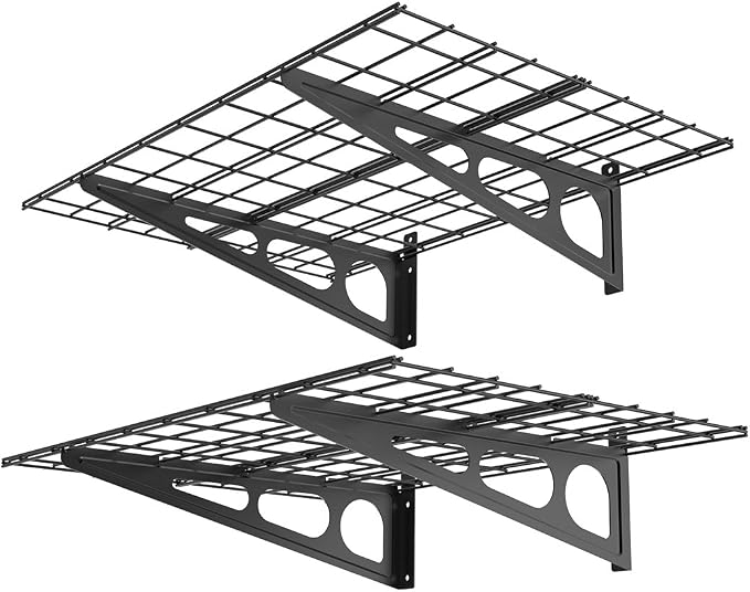 FLEXIMOUNTS 2 Pack 2x4ft Garage Shelving, Wall Shelf Garage Storage Rack by FLEXIMOUNTS