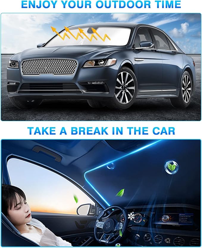 KUST Windshield Sun Shade for Lincoln Continental 2017-2020 Window Shade Sun - Image 5