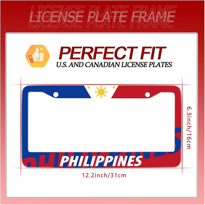 Philippine Flag License Plate Frames Round Hole Personalise License Plate Frame - Image 6