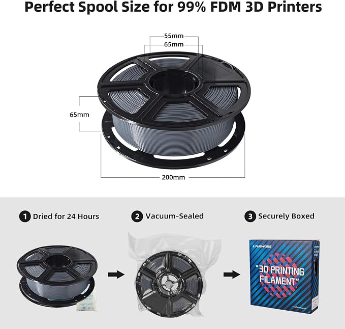 FLASHFORGE PLA Filament 1.75mm, 3D Printer Filament 1kg Spool, Dimensional - Image 6