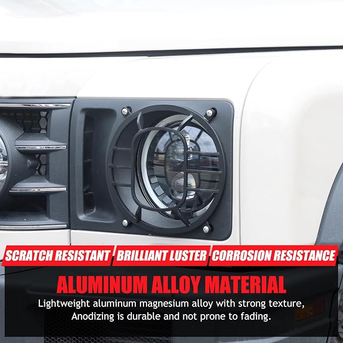 2 PCS Aluminum Alloy Car Headlight Cover Compatible - Image 5