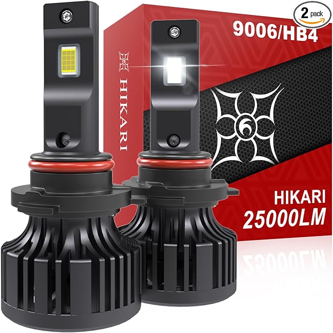 Hikari 2025 25000LM 9006 HB4 LED Bulbs, Fog Light, 45W Upgraded Core Chips by HIKARI