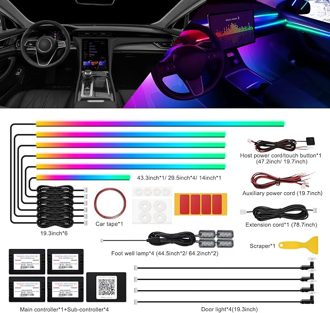 Dreamcolor Acrylic Interior Car LED Strip Light - Image 2