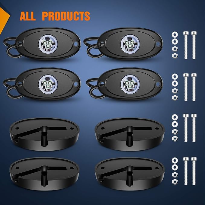 Nilight LED Rock Light Pods Waterproof Under Body Wheel Well Light Exterior - Image 9