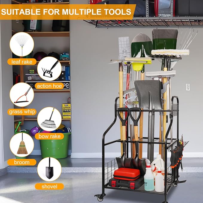 FZK Garden Tool Organizer, Heavy Duty Steel Yard Tool Organizer - Image 6