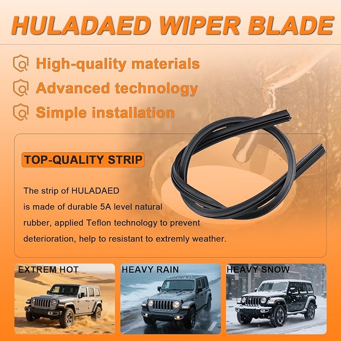 HULADAED® 26''+19''+14'' Windshield Wipers Replacement - Image 3
