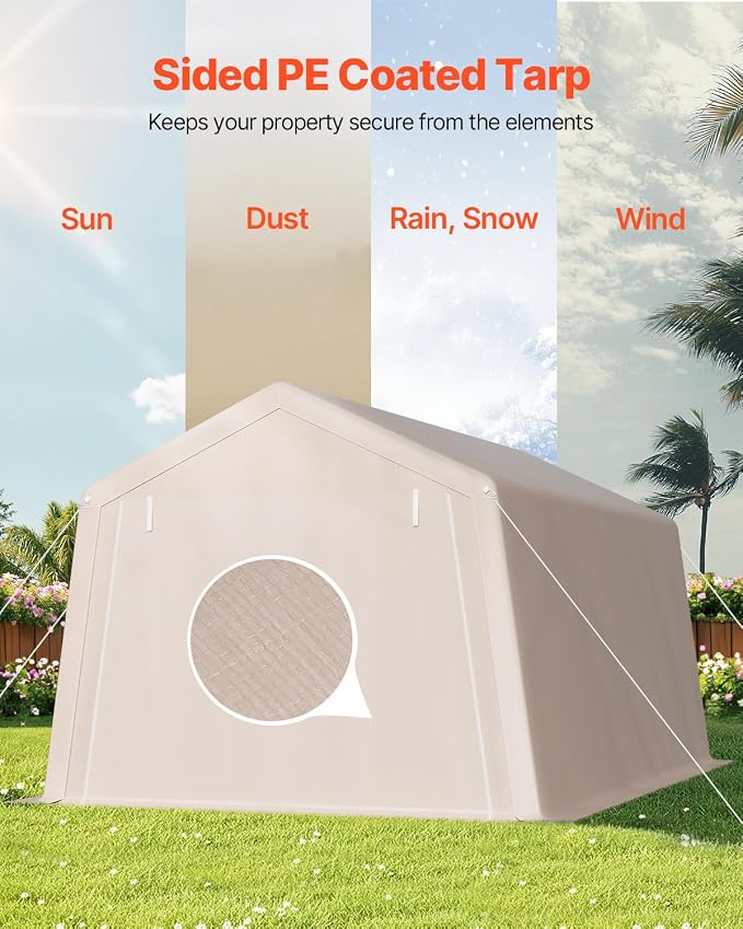 VEVOR Outdoor Storage Shed, 10 x 15 ft Portable Storage Tent - Image 3