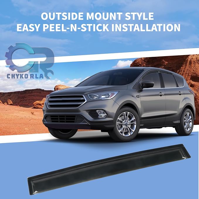 Rain Guards Fit for 2013-2019 Ford Escape, Tape-On Window Visors Shield - Image 7