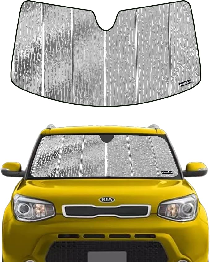 Windshield Sun Shade for Kia Soul Wagon 2014-2019, Front Window Sunshade Shield by Pigenius