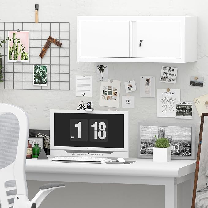 GREATMEET Locking Cabinet, Garage Storage Cabinet, Metal Wall Mounted Storage - Image 6