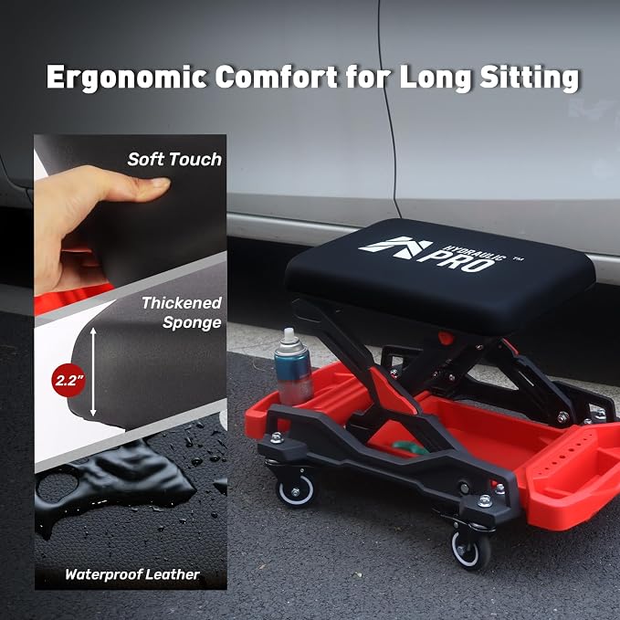 Automotive Creeper Seat with Rolling Wheels, 300 LBS Capacity Mechanic Stool - Image 7