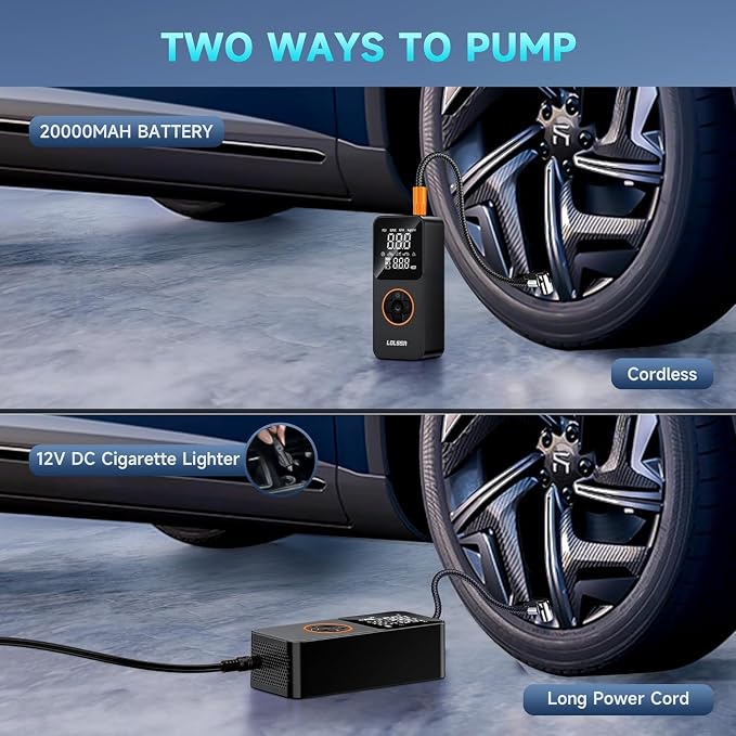 Tire Inflator Portable Air Compressor-Air Pump 20000mAh & 150PSI Cordless - Image 6