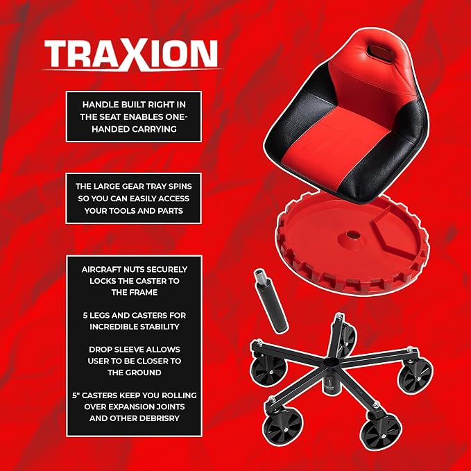 Traxion 2-700 ProGear Mobile Rolling Gear Seat W/Equipment Tray and Five - Image 5