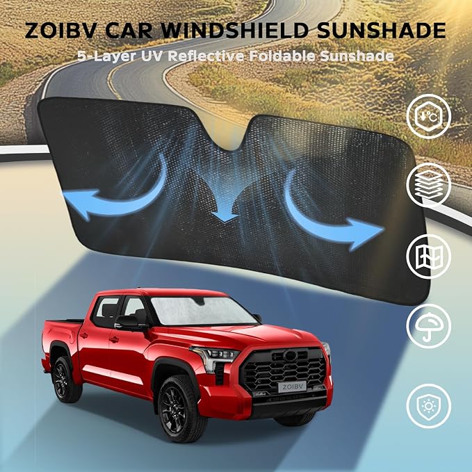 Windshield Sun Shade for Toyota Tundra 2022-2025 - Image 3